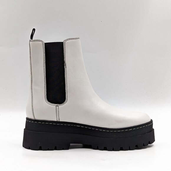 Marc Fisher Women Pauline Chelsea Retro Festival Platform White Leather Boots 9 - Picture 9 of 11